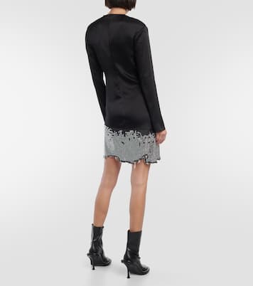 Vestido corto de satén deconstruido | JW Anderson