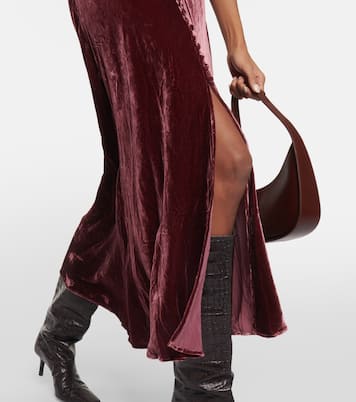 Lace-trimmed velvet midi dress | Rixo
