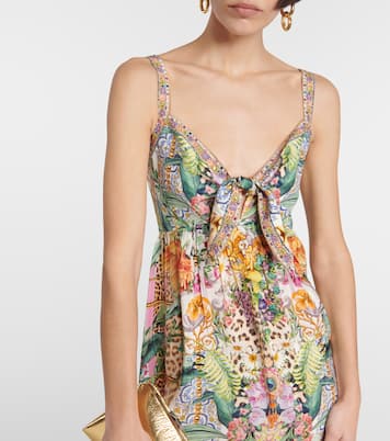 Vestido midi asimétrico de seda estampado | Camilla