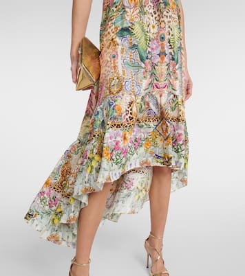 Vestido midi asimétrico de seda estampado | Camilla