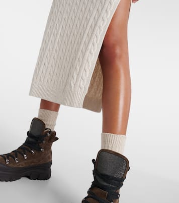 Knit cotton-blend midi skirt | Brunello Cucinelli