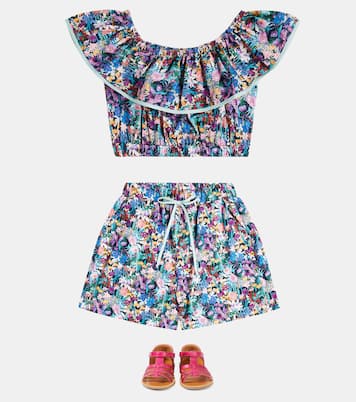 Top raccourci en coton à fleurs | Paade Mode