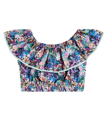 Top raccourci en coton à fleurs | Paade Mode