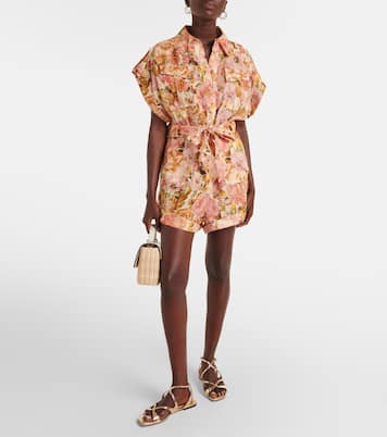 Barboteuse Golden en lin à fleurs | Zimmermann