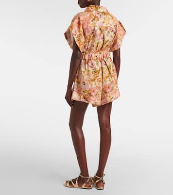 Barboteuse Golden en lin à fleurs | Zimmermann