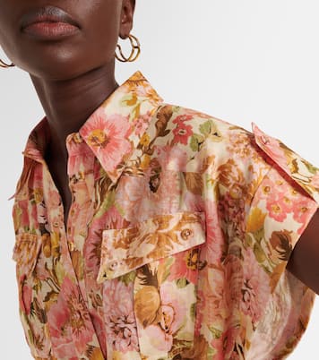 Barboteuse Golden en lin à fleurs | Zimmermann
