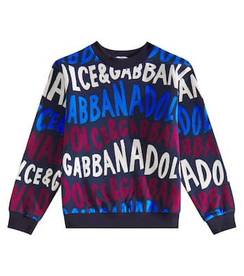 Felpa in cotone con logo | Dolce&Gabbana Kids