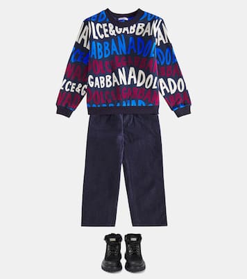 Felpa in cotone con logo | Dolce&Gabbana Kids