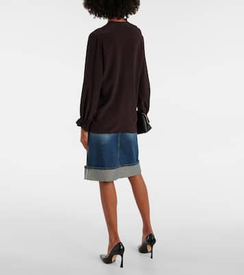Ruffled silk crêpe de chine top | Victoria Beckham