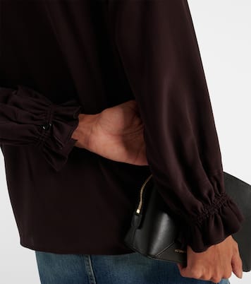 Ruffled silk crêpe de chine top | Victoria Beckham