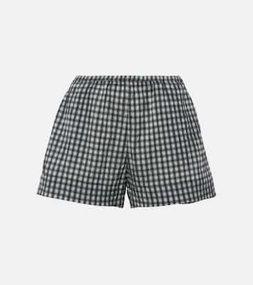 Shorts in seersucker a quadri | Ganni