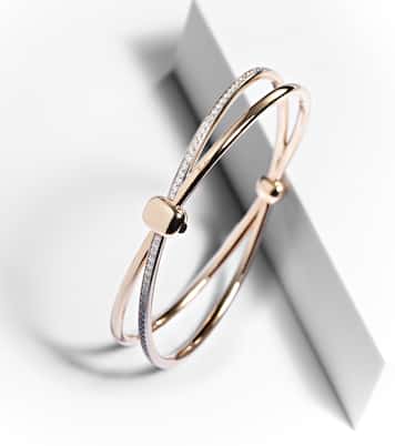 Pomellato Together 18kt rose gold bangle with white diamonds | Pomellato