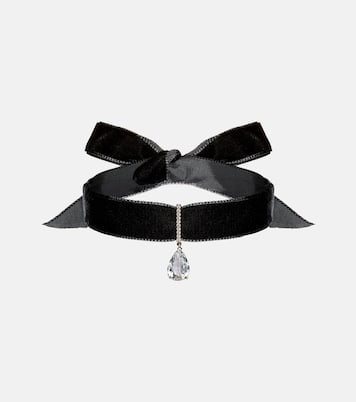 Chocker in oro 14kt e velluto con topazi e diamanti | Mateo