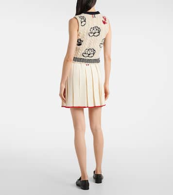 Chaleco de lana y mohair floral | Thom Browne