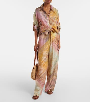 Pantalon ample Tallow imprimé en soie | Zimmermann