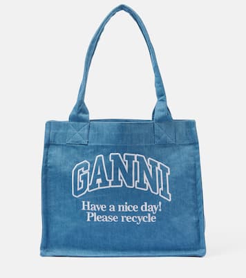 Cabas en jean à logo | Ganni