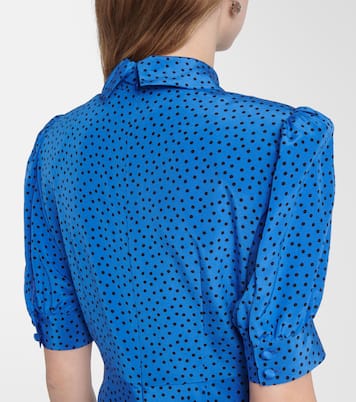 Abito lungo in seta a pois | Alessandra Rich