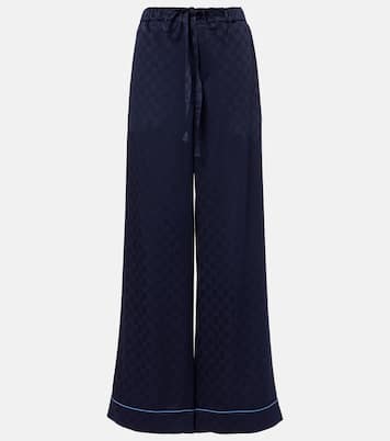 Pantaloni a gamba larga in raso GG | Gucci