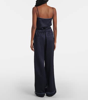 Pantaloni a gamba larga in raso GG | Gucci