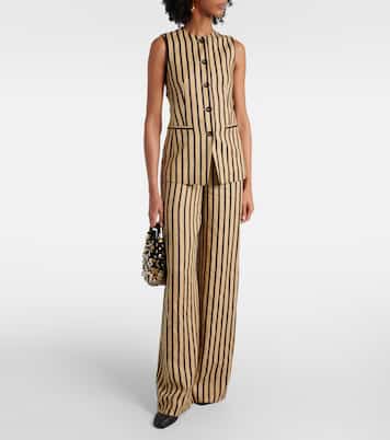 Top Rodeo rayé en lin et coton mélangés | Max Mara