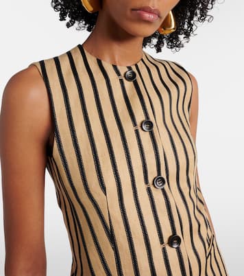 Top Rodeo rayé en lin et coton mélangés | Max Mara