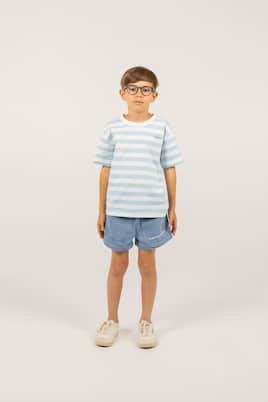 Short en jean à logo | Tinycottons