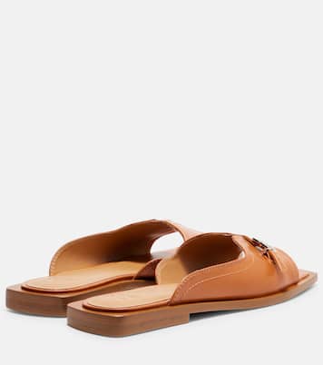 Butterfly faux leather slides | Ganni