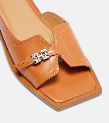 Butterfly faux leather slides | Ganni