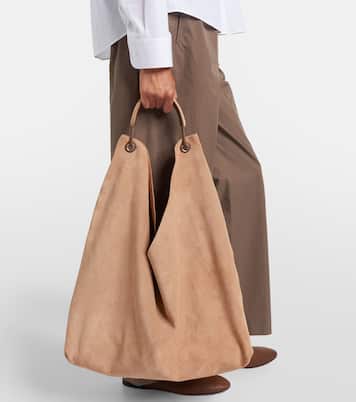 Bindle Three suede shoulder bag | The Row