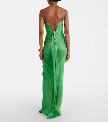 Stephanie cutout silk tulle corset gown | Maria Lucia Hohan