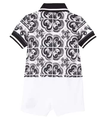 Bebé - mono Majolica de piqué de algodón | Dolce&Gabbana Kids