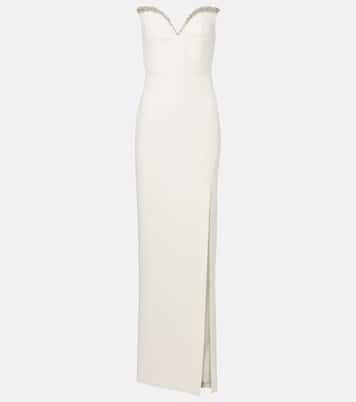 Abito lungo in crêpe senza spalline | Roland Mouret
