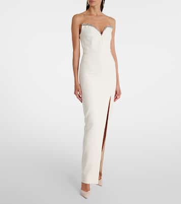 Abito lungo in crêpe senza spalline | Roland Mouret