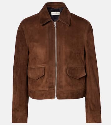 Veste bomber Brunette raccourcie en daim | Nour Hammour