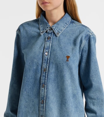 Embroidered denim shirt | Ami Paris