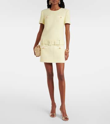 Belted bouclé minidress | Self-Portrait