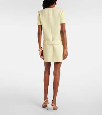 Belted bouclé minidress | Self-Portrait