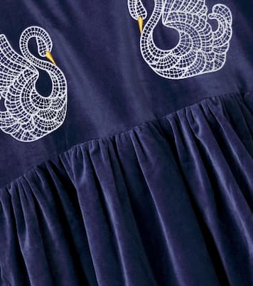 Embroidered cotton velvet dress | Stella McCartney Kids