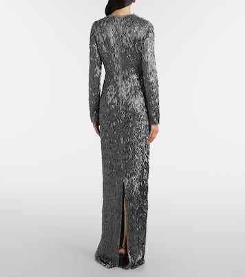 亮片垂褶加长连衣裙 | Erdem