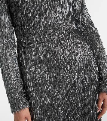 亮片垂褶加长连衣裙 | Erdem