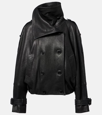 Double-breasted leather jacket | Acne Studios