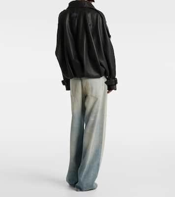 Double-breasted leather jacket | Acne Studios