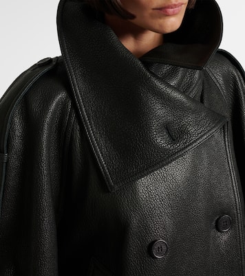Double-breasted leather jacket | Acne Studios