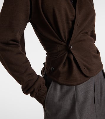 Twisted tie-detail wool-blend cardigan | Lemaire