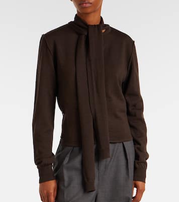 Twisted tie-detail wool-blend cardigan | Lemaire