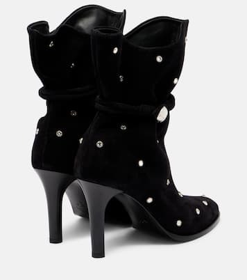 Verzierte Ankle Boots Lolya 90 aus Veloursleder | Isabel Marant