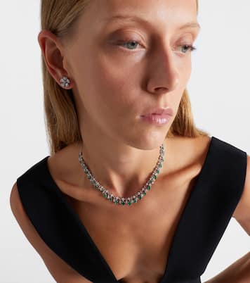 Halskette aus 18kt Weißgold mit Diamanten und Smaragden | Kamyen