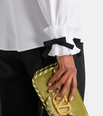 Bow-detail cotton-blend poplin shirt | Valentino