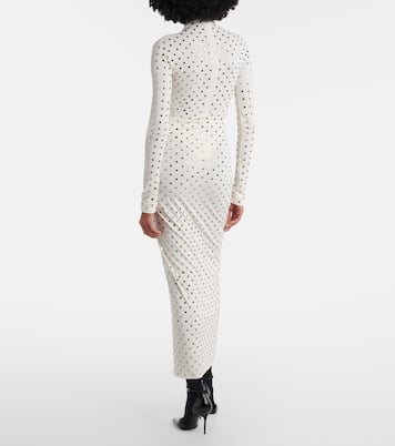 Embellished gathered jersey maxi dress | Alaïa