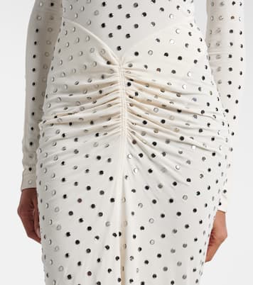 Embellished gathered jersey maxi dress | Alaïa